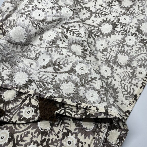 Opalhouse Jungalow Brown White Botanical Print Fringe Shower Curtain 72x72 - Picture 5 of 7